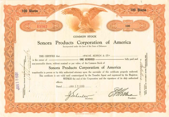 Sonora Products Corporation of America